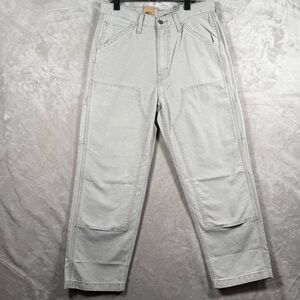 Levi’s 568 Loose Straight Jeans 31x30 Light Gray Double Knee Carpenter NWT